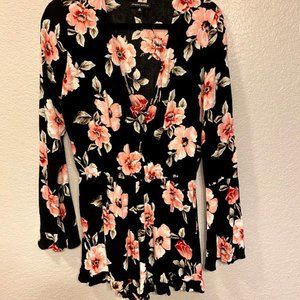 Bell Sleeve Surplice Romper